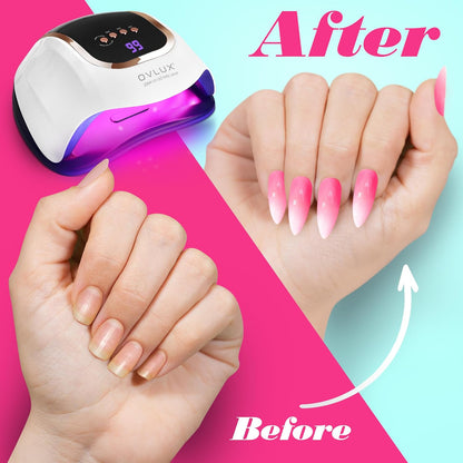 OVLUX 208W LED Nail Lamp - 66 LEDs with Smart Sensor & Timers for Fast, Salon-Quality Gel Drying