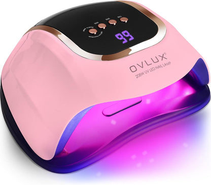 OVLUX 208W UV LED Nail Lamp - 66 LED Beads, Quick-Drying Professional Nail Dryer with Smart Sensor