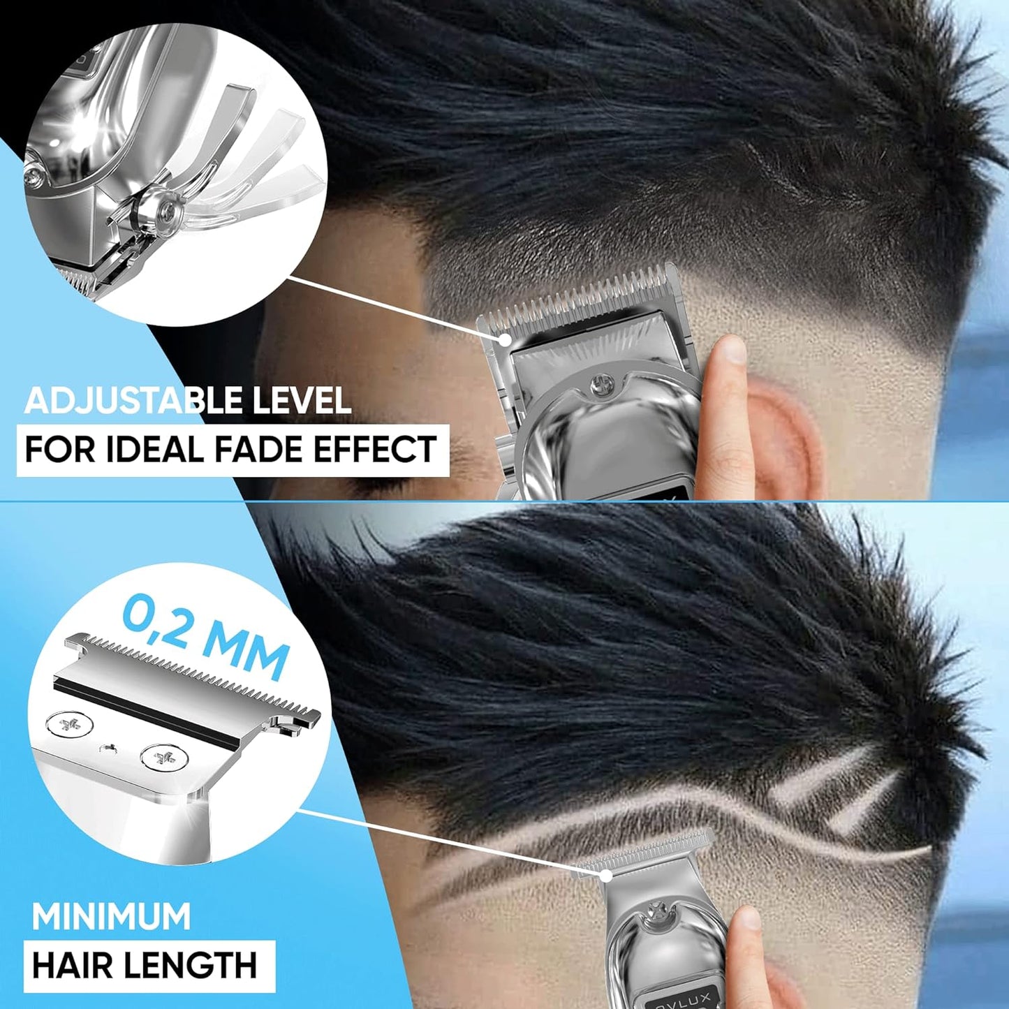 Professional Metal Cordless Hair Clipper & Trimmer - Precision Cutting for Barbers & Home Use