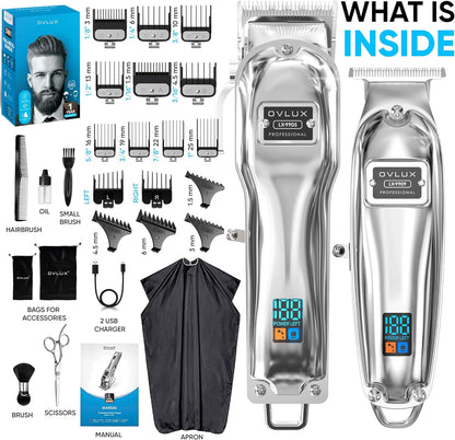 Professional Metal Cordless Hair Clipper & Trimmer - Precision Cutting for Barbers & Home Use