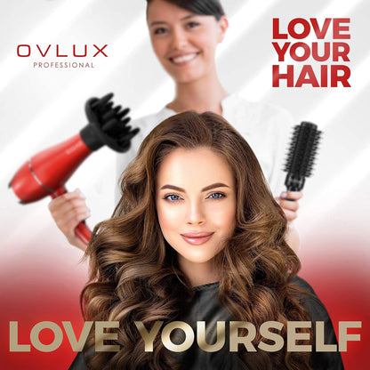 OVLUX Salon Professional Ionic Hair Dryer - 2800W Powerful & Lightweight Blow Dryer with Diffuser and 2 Concentrators - Perfect Birthday Gifts for Women and Moms