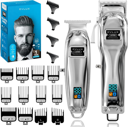 Professional Metal Cordless Hair Clipper & Trimmer - Precision Cutting for Barbers & Home Use