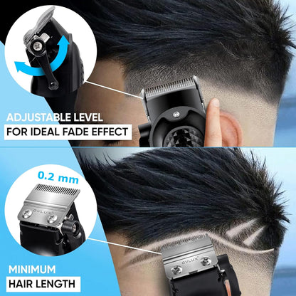 OVLUX Cordless Hair Clippers for Men - Professional Barber Clippers with LED Display & Powerful Rotary Motor